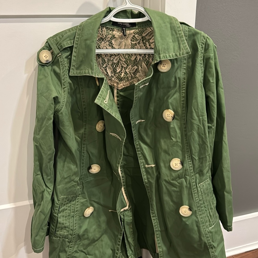 Daisy Fuentes. Green, brown buttons, peacoat. Rarely worn.